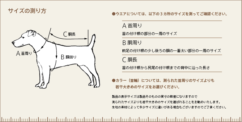 サイズの測り方